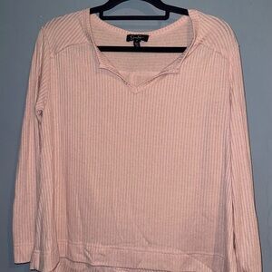 Jessica Simpson Soft Pink Ribbed Blouse